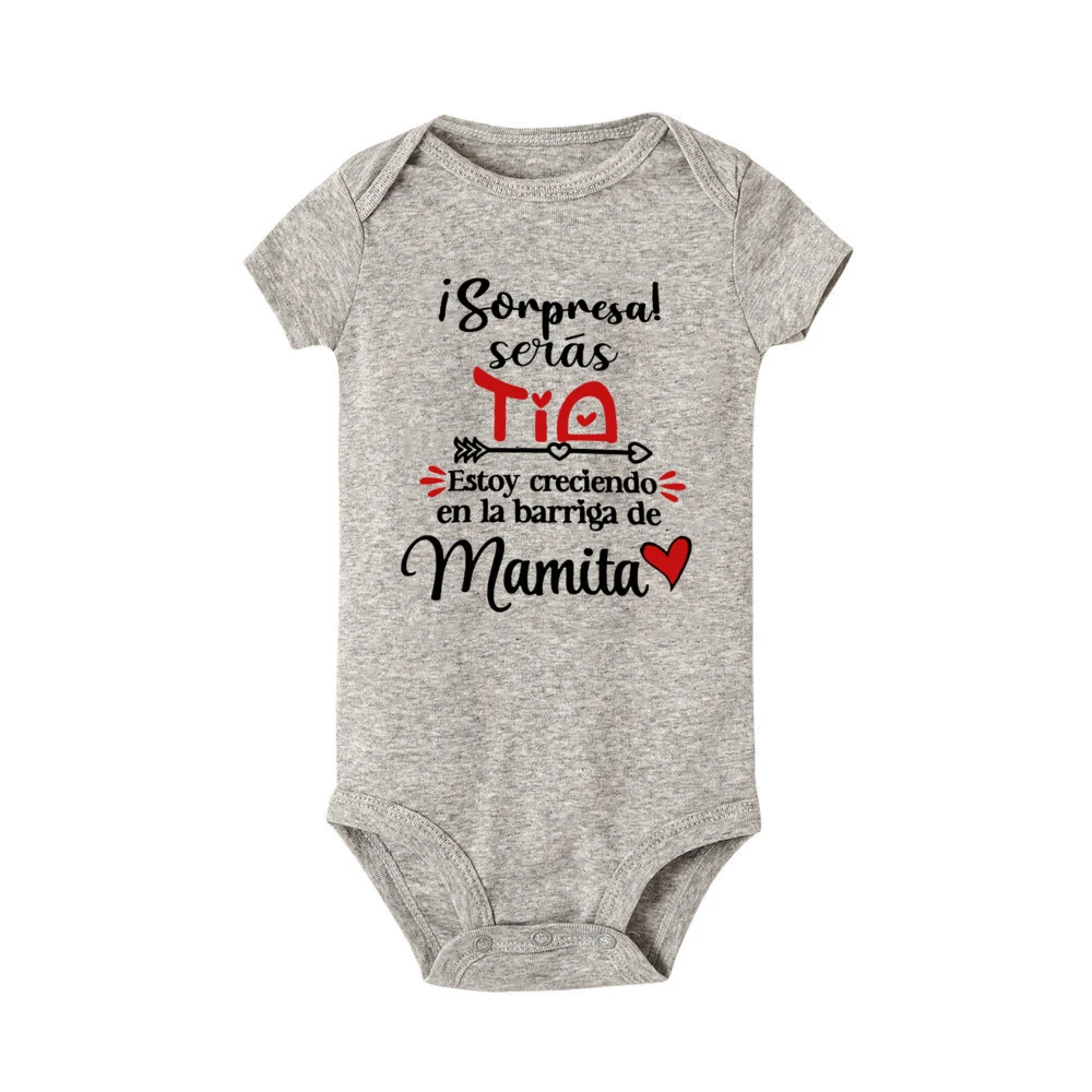 Sorpresa, será una tía, estoy creciente en el vientre de la mamá, mameluco para bebé, mono de anuncio de embarazo, mono revelador infantil - imagen 3