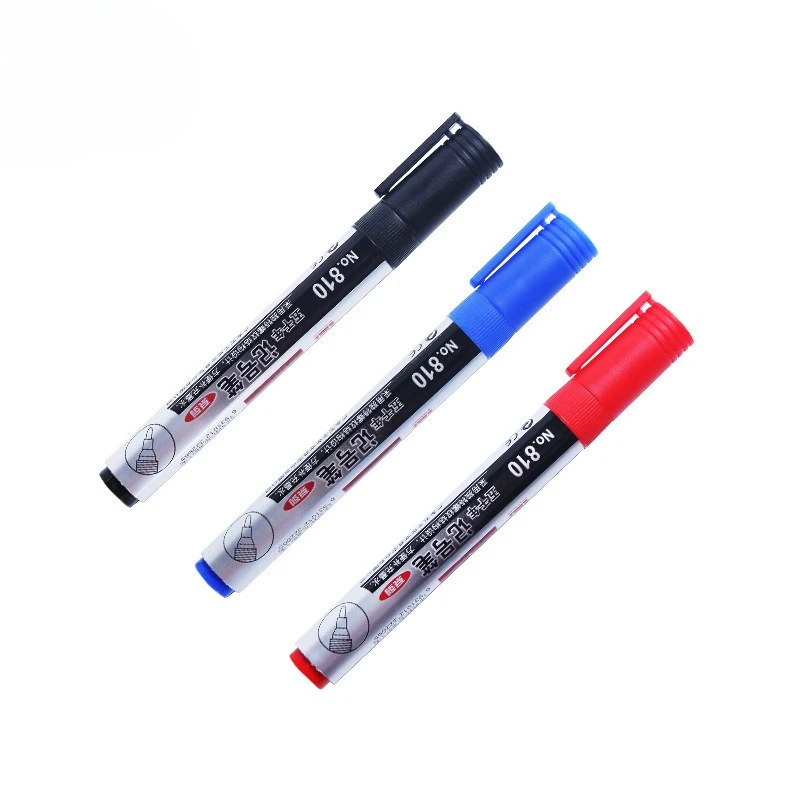 Rotulador aceitoso permanente, tinta negra de 2,0mm, resistente al agua, de secado rápido para Metal, plástico, azulejos, vidrio, suministros escolares y de oficina, 1 ud.