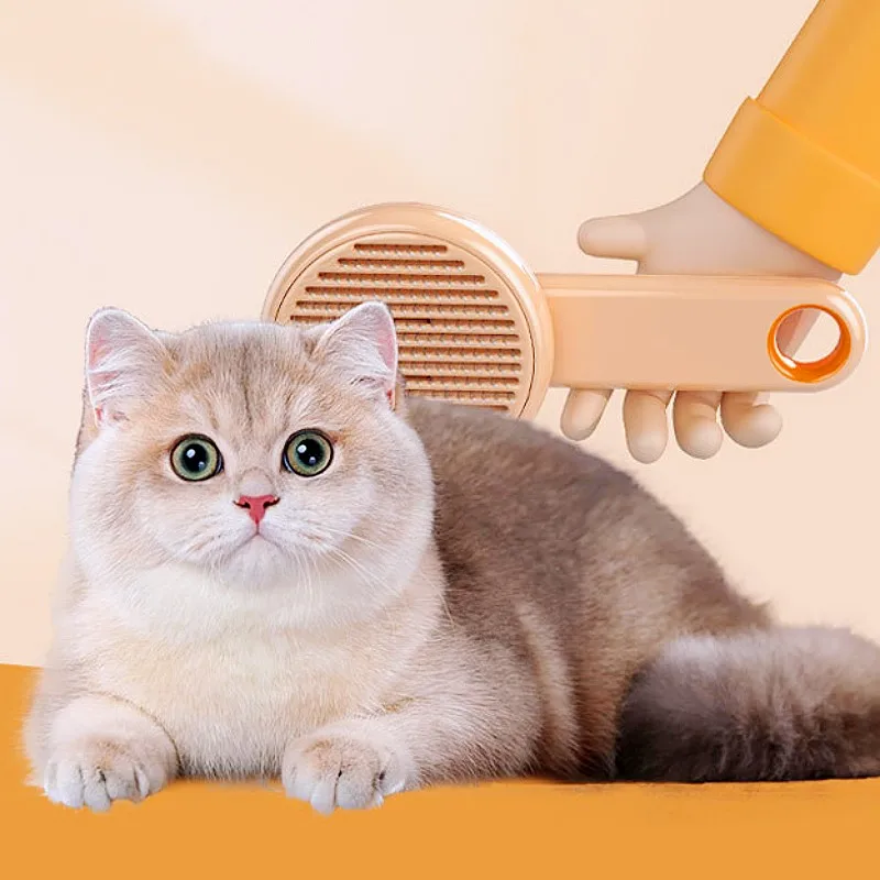 Cepillo para perros, peine automático para gatos, removedor de pelo para mascotas, cepillo autolimpiante para gatos, peine para perros con un clic, cepillos para el cuidado de perros, suministros para mascotas - imagen 3