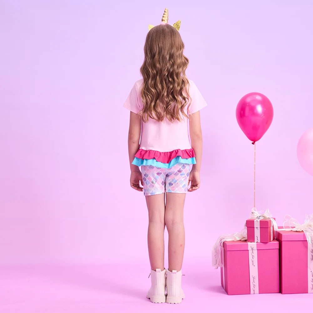 Conjunto DXTON para niña con apliques de sirena y volantes - imagen 4
