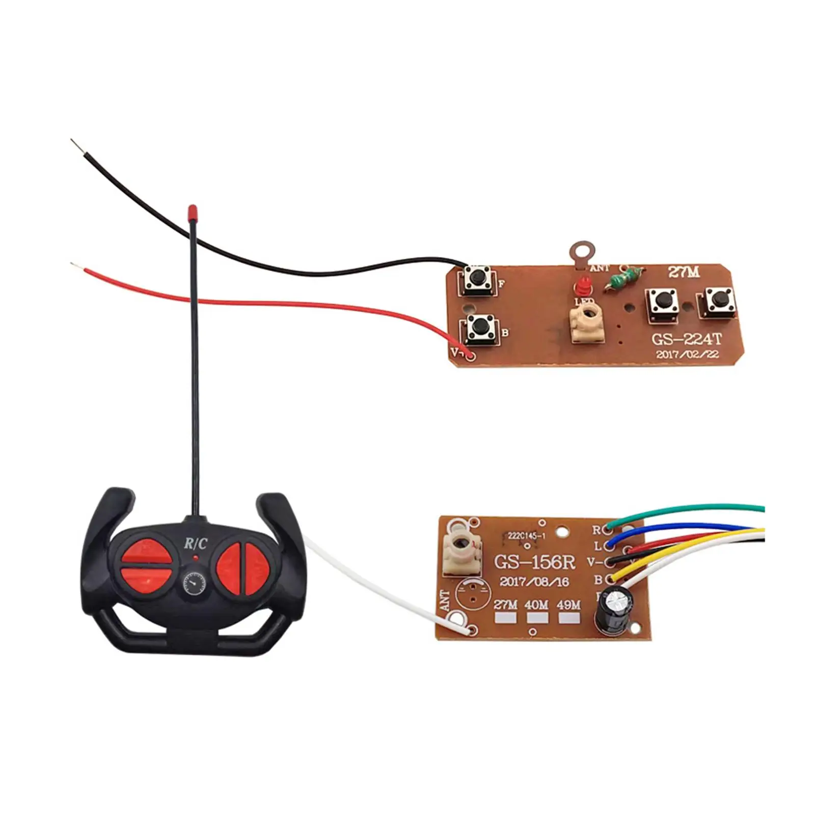 Transmitter Board and Receiver Board Four Way Remote Control Board with RC for RC Hobby Car Boats Vehicles Model Modification