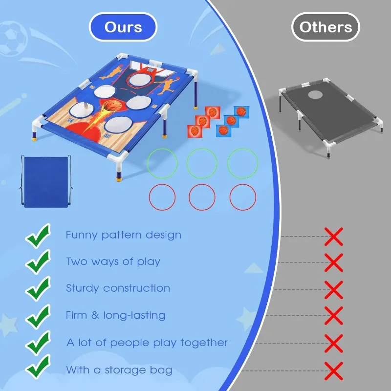 Juego combinado de juegos al aire libre de Carnaval para niños, bolsas de frijoles, juego de lanzamiento de anillos, juego de lanzamiento al aire libre, fiesta familiar para niños, regalo de cumpleaños - imagen 3