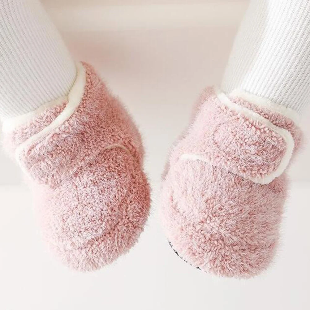 Zapatos para caminar para bebés y niños pequeños, cálidos, antideslizantes, suela suave rosa, transpirables, calcetines para estudiantes - imagen 4