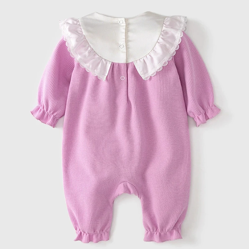 Ropa de primavera y otoño para niñas recién nacidas, peleles de princesa de algodón de manga larga con flores bonitas de estilo chino, monos, artículos para bebés BC484, 2 piezas - imagen 2