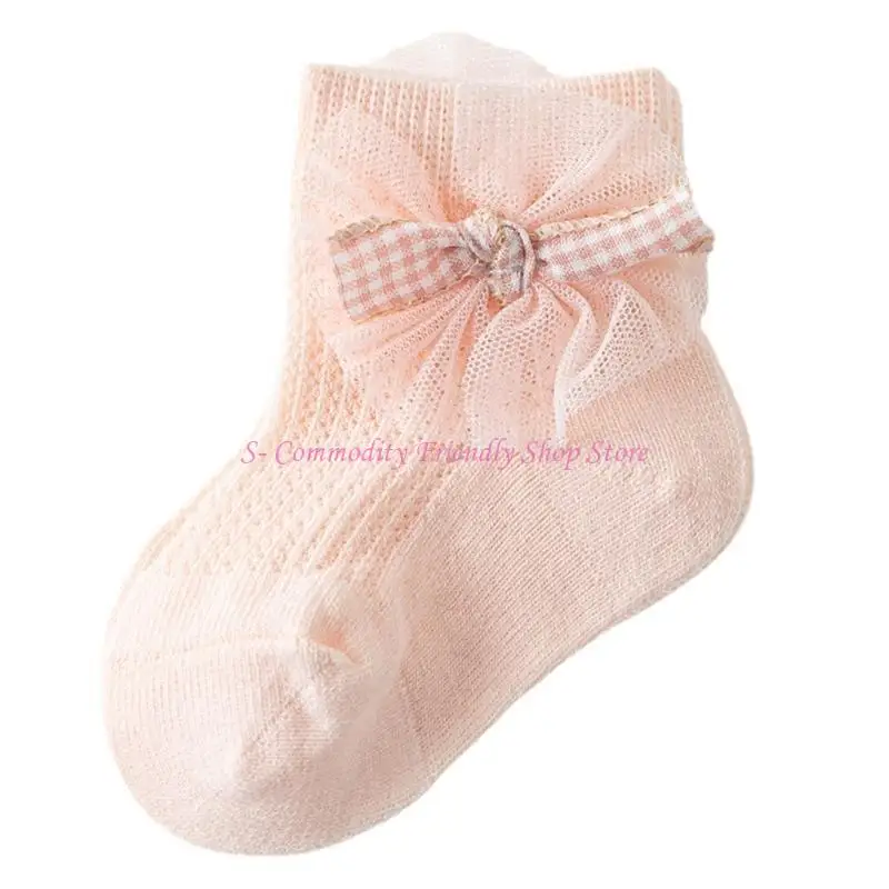85AE 1 par calcetines princesa para niñas, calcetines tobilleros para niños pequeños, calcetines cortos con decoración - imagen 4