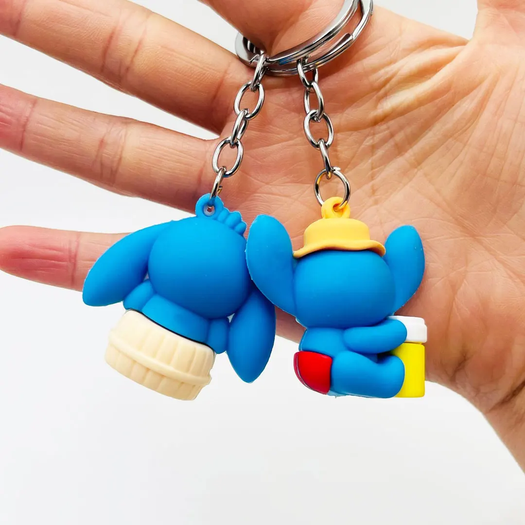 Figuras de Anime de Disney Lilo Stitch, llaveros de figura de acción, adorno colgante, colección de muñecos, modelo Stitch, juguetes para niños, 10 Uds. - imagen 5