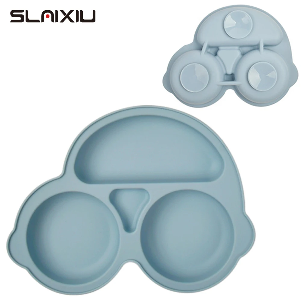 Plato de silicona con ventosa para bebé - Diseño coche sin BPA - imagen 5
