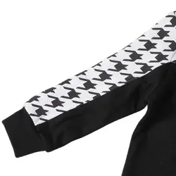 Camiseta manga larga niño con estampado pata de gallo