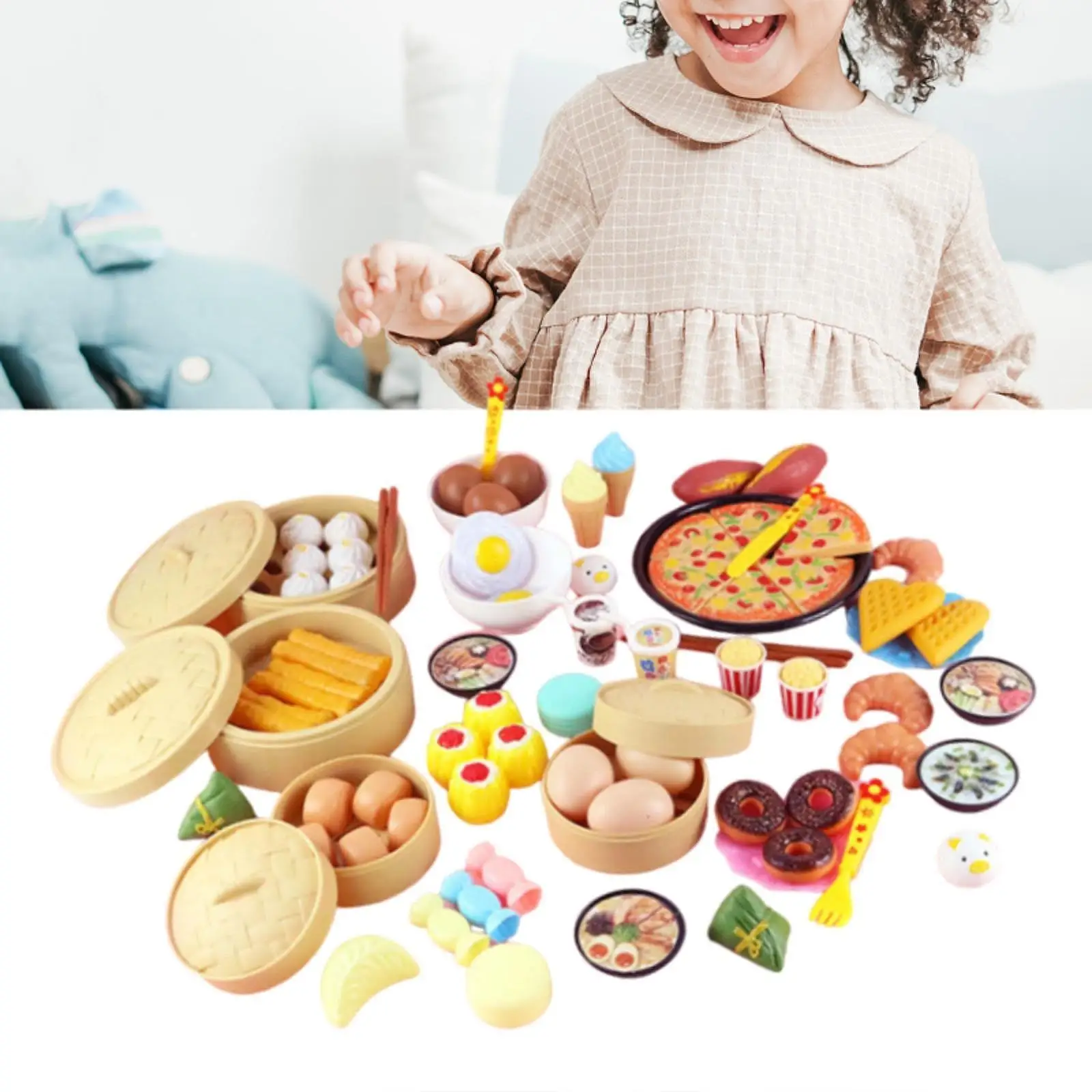 Pretend Play Toy Food Kitchen Set Kitchen Cooking Toy Fine Motor Simulation Pretend Play Kitchen Toys for DIY Model Children