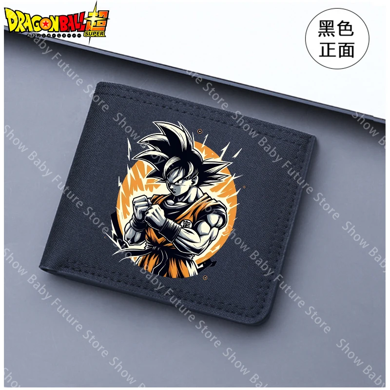 Cartera de nailon Dragon Ball Goku para hombre, billetera corta de dibujos animados con múltiples ranuras, tarjetero de identificación de crédito, monederos de lona plegables de Anime - imagen 4