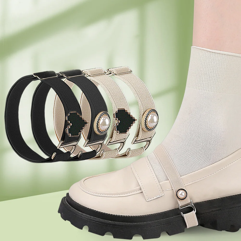 4 pares de correas de zapatos antideslizantes de tacón alto, correa de tobillo de repuesto elástica para zapatos de baile de mujer, correas de zapatos para tacones