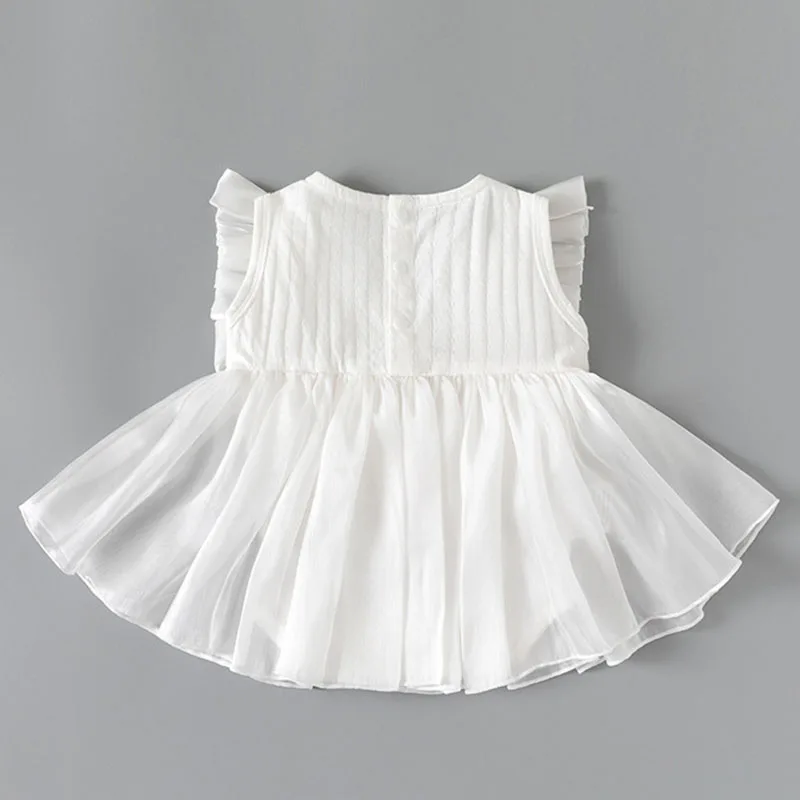 Vestido de verano sin mangas para bebé niña con lazo rosa - imagen 4