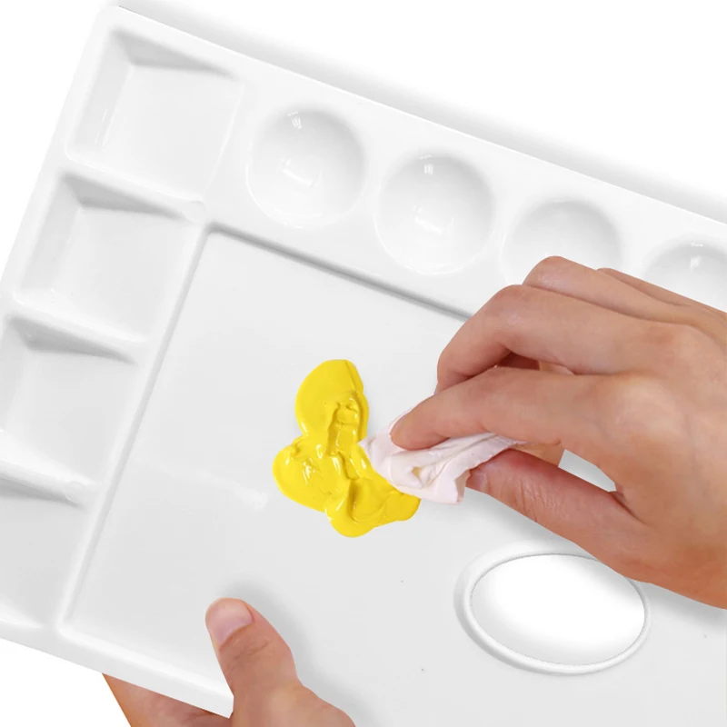 Bandeja de pigmentos de paleta de colores, suministros educativos de oficina de plástico, equipo fácil de limpiar, adecuado para estudiantes de arte principiantes TMZ - imagen 2