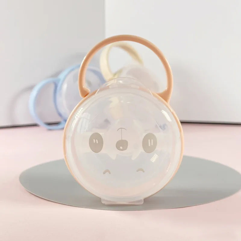 Portachupetes transparente con asa - Diseño panda para bebé
