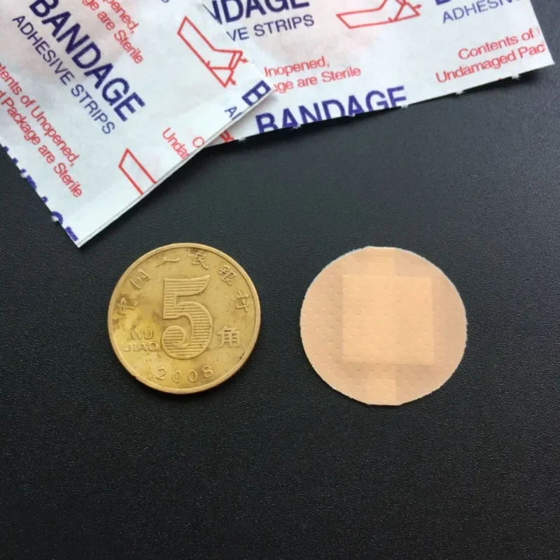 50 unids/set tirita redonda PE yeso primeros auxilios vendajes adhesivos parche en forma de círculo para niños Woundplast Color sólido - imagen 4