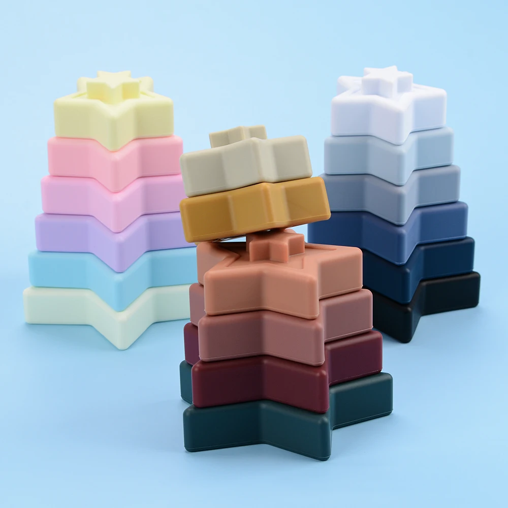 Bloques de construcción de silicona para niños, juguetes de aprendizaje educativo, IQ, Montessori, mejora la percepción del Color, multifunción, sin BPA