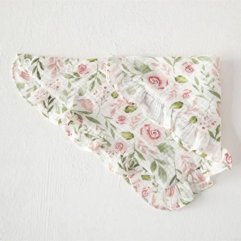 D7YD bufanda suave para bebé, Baberos cómodos para recién nacidos, Baberos para bebé con patrón encantador, Baberos algodón - imagen 4