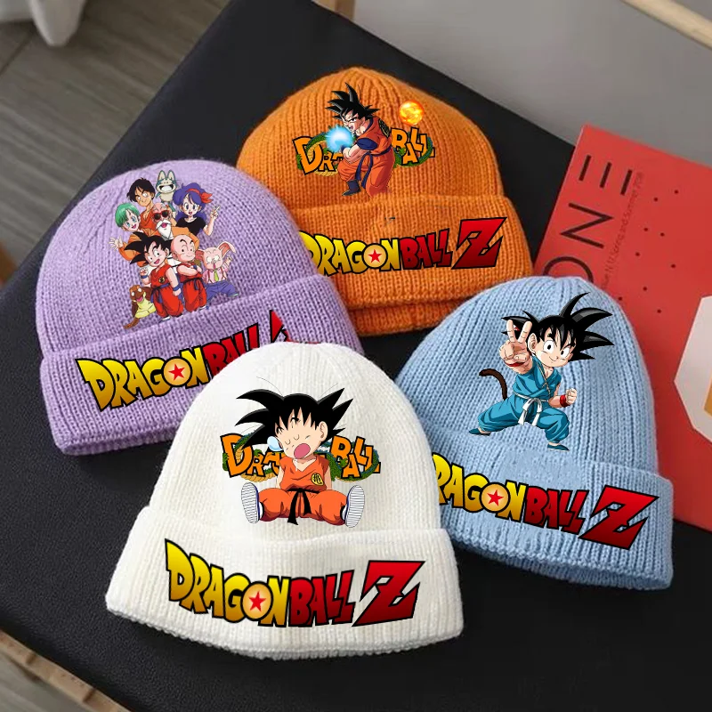 Gorro tejido Dragones Ball Z para niños, gorro de lana de Super Goku para niños, gorro de lana con estampado de dibujos animados de Anime para estudiantes, regalos bonitos para niños