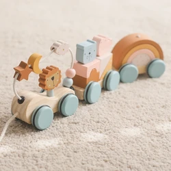 Bloques de madera Montessori con animales para niños