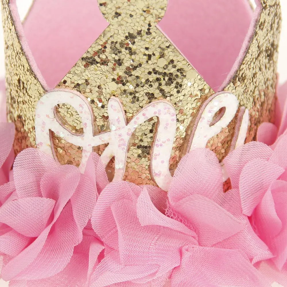 Diadema de fiesta con corona de flores, diadema de princesa para niña, sombrero de fiesta de 1er cumpleaños, accesorios de fotografía - imagen 4