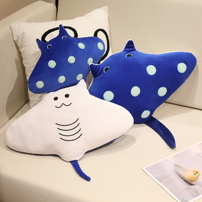 Peluche manta ray azul suave tierno para niños - imagen 4