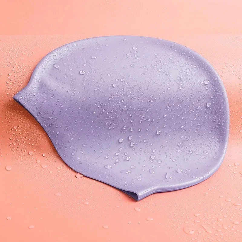 Gorros de natación de silicona impermeables para hombres y mujeres, gorro de piscina de alta elasticidad y Flexible para proteger los oídos, para adultos, niños, niñas y niños - imagen 4