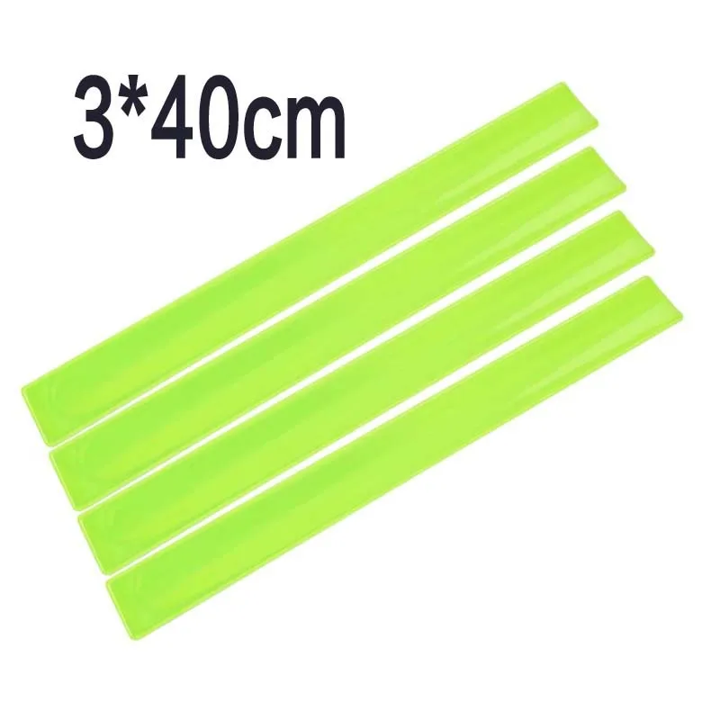 2 uds 40cm pulsera reflectante Slap Band correas para piernas pulseras reflectoras de seguridad brazalete envolvente para correr seguridad de conducción - imagen 2