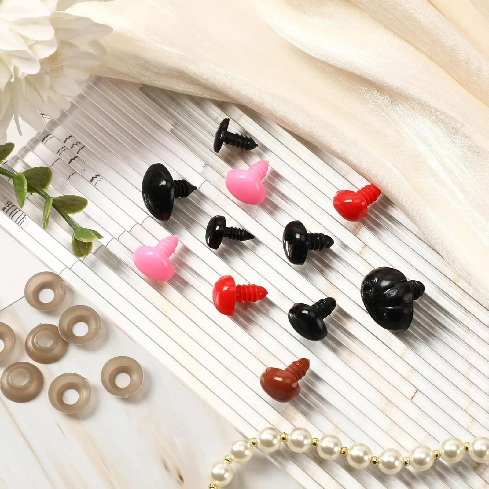 90x Safe Noses Accessories Crafts Making Supplies with Washers for Dog Plushies Toys Stuffed Animals Crochet Bears Doll Making