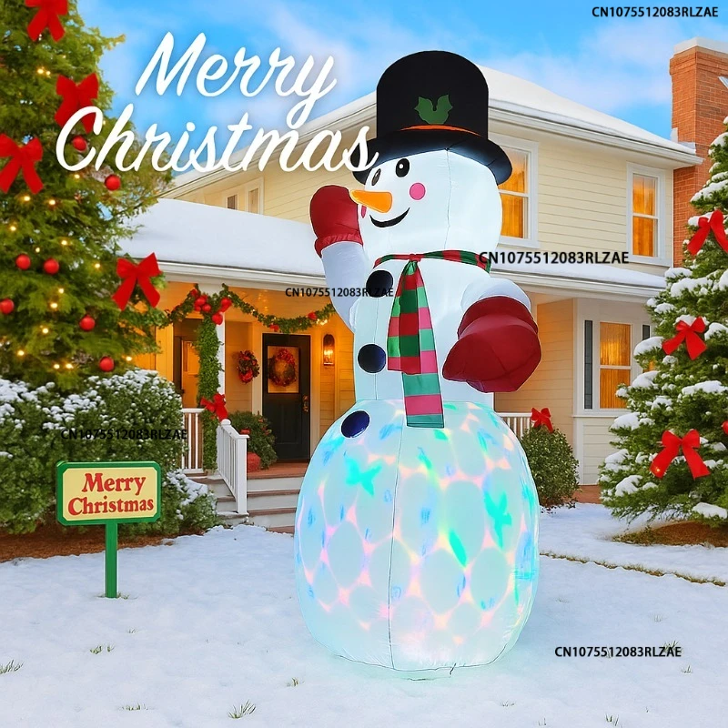 2,4 M/8 pies fiesta de Navidad vacaciones decoraciones DIY modelo inflable cara sonriente muñeco de nieve Navidad decoración de jardín al aire libre accesorios de patio - imagen 3