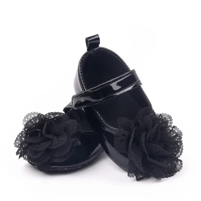 2025 nuevos zapatos planos para bebé, bonitos zapatos de princesa con flores para niñas, suela suave, cuna de PU para recién nacidos, primeros caminantes - imagen 4