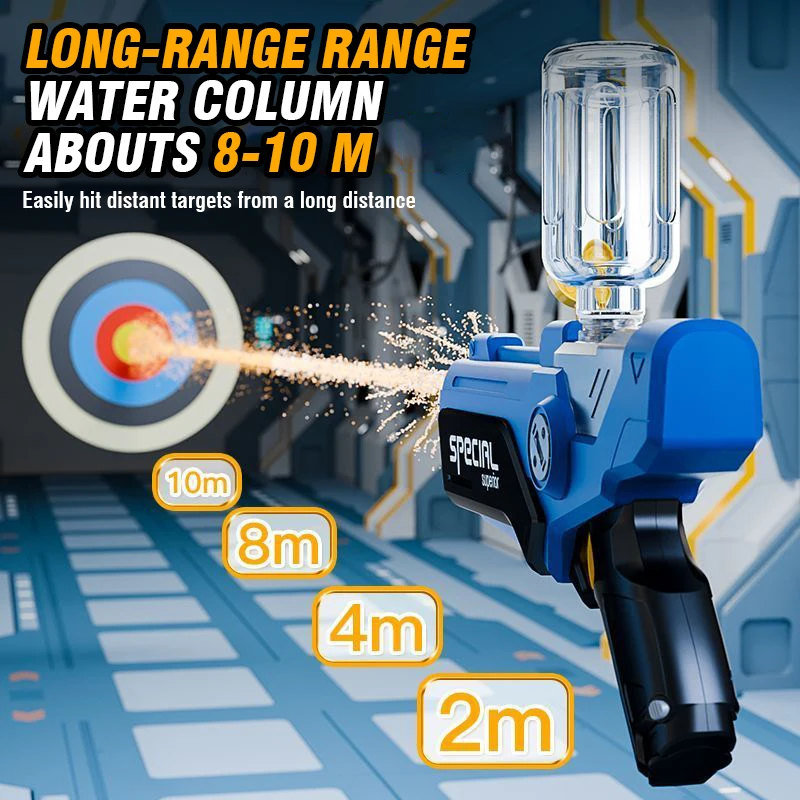 Pistola de agua eléctrica, pistola de disparo continuo con luz, absorción automática de agua, gran capacidad, portátil, para playa y exteriores, Navidad - imagen 4