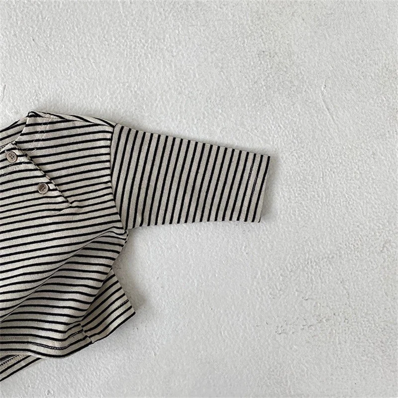 Lawadka-camisetas de algodón para bebés, ropa de manga larga a rayas para niños y niñas, Tops informales de primavera para niños pequeños, camiseta de 3 a 36M - imagen 4