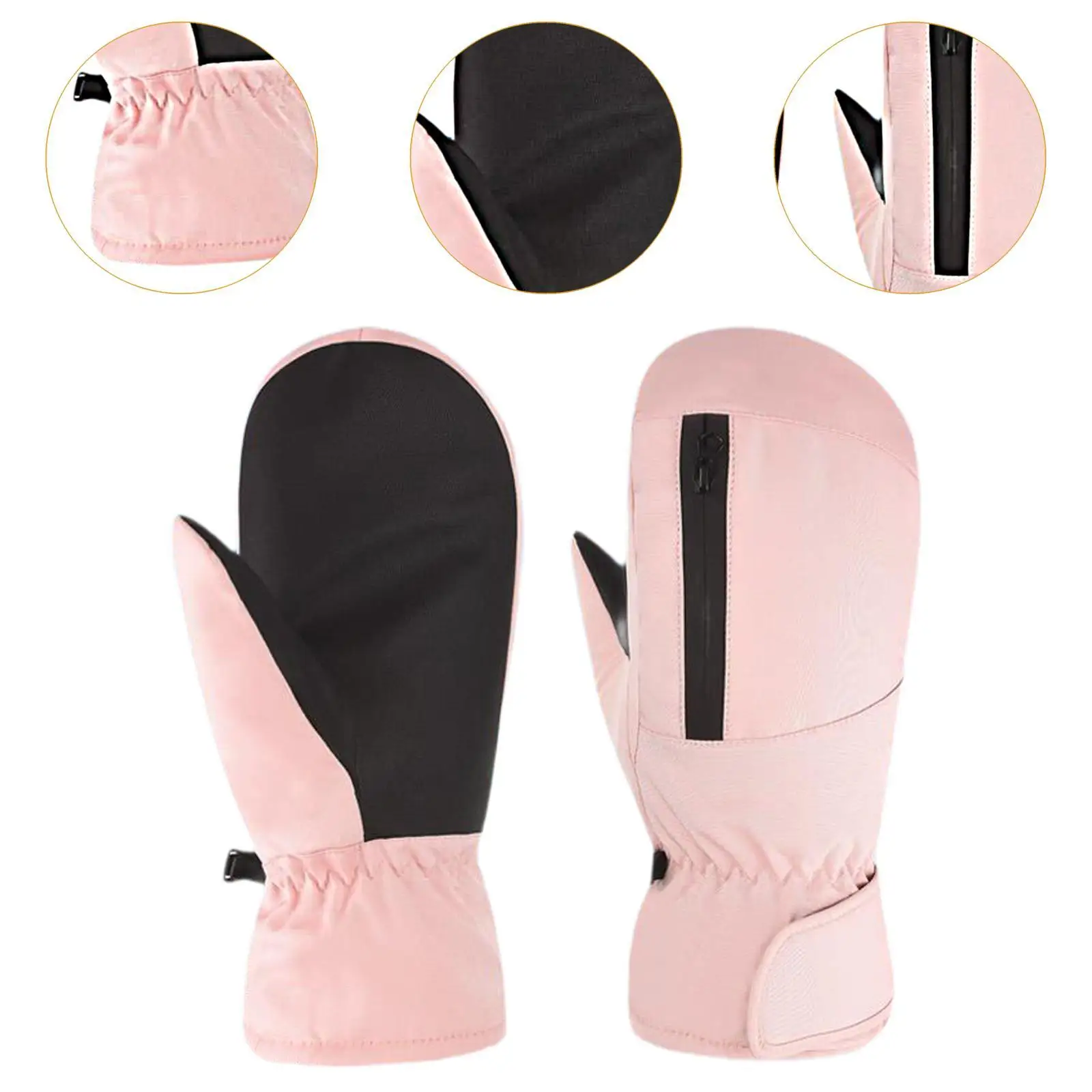 Winter Ski Mittens Windproof Snow Mitts for Snowmobiling Skating Skiing