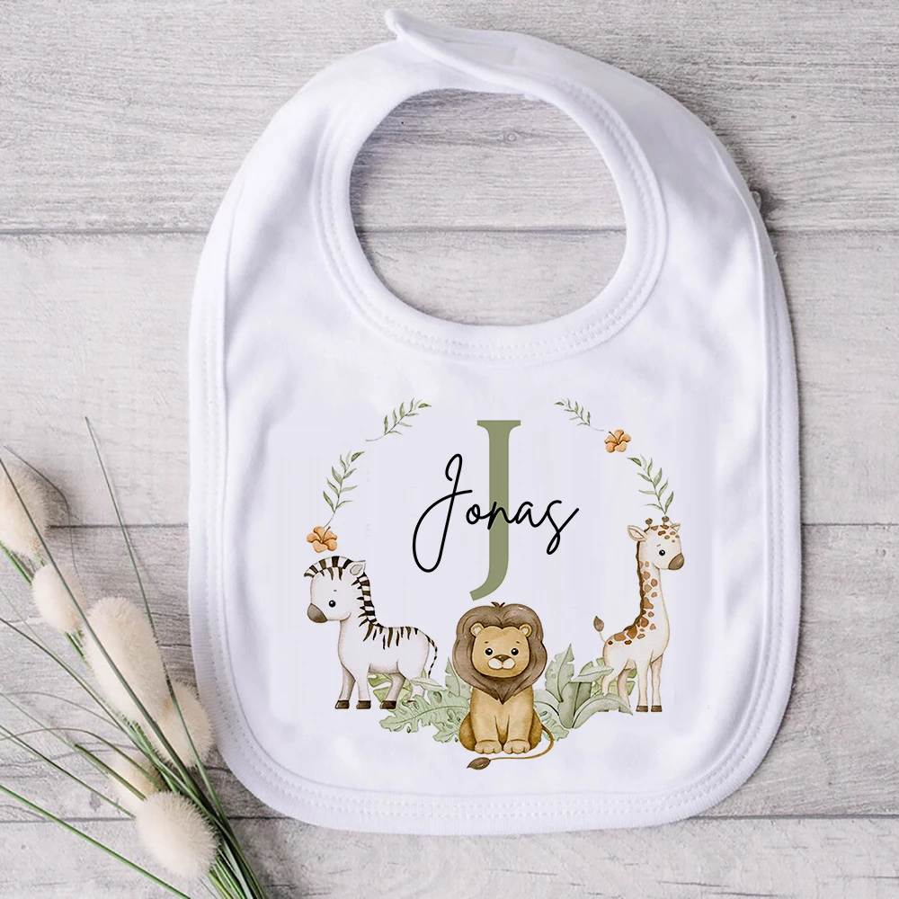 Babero personalizado Safari con nombre – Regalo divertido bebé - imagen 5