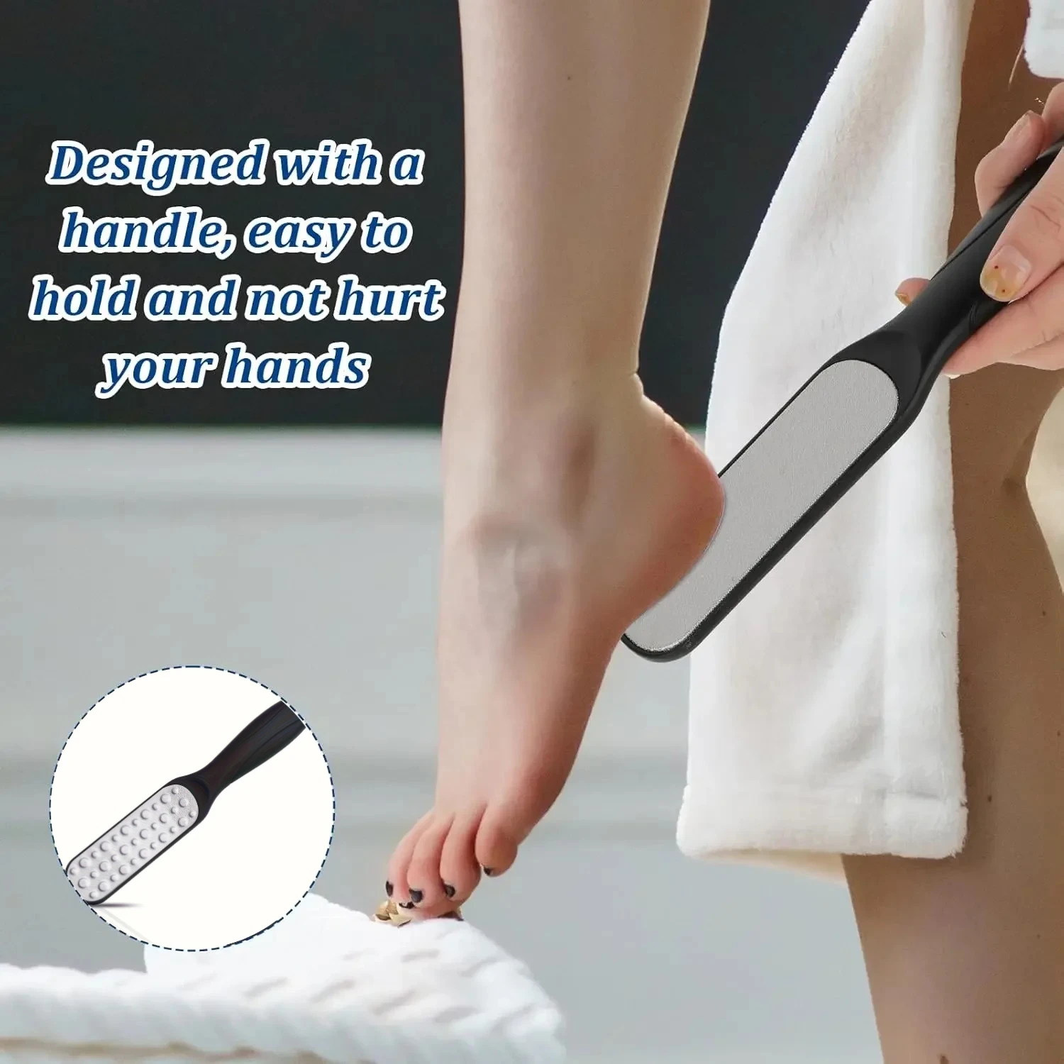 Lima de pie de acero inoxidable, eliminador de callos de doble cara, herramientas profesionales de pedicura, depurador de pies, eliminador de piel muerta, 1 ud.