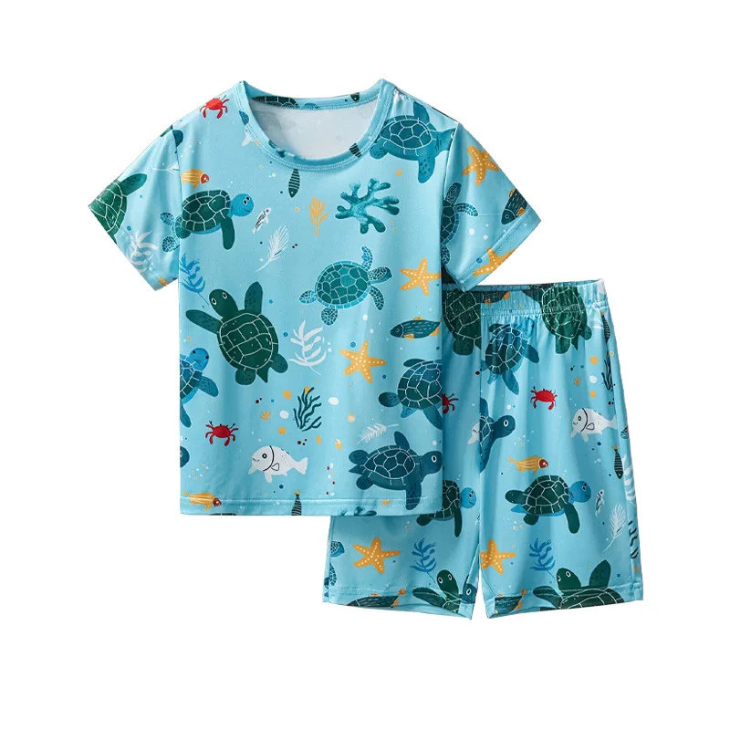 Conjunto verano niño playa: camiseta y shorts estilo fresco moderno - imagen 2