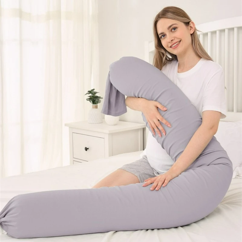 Almohada para embarazadas, gránulos, hebilla de silicona de doble extremo, almohada para embarazadas de caramelo, protección de cintura ajustable, almohada para dormir lateral