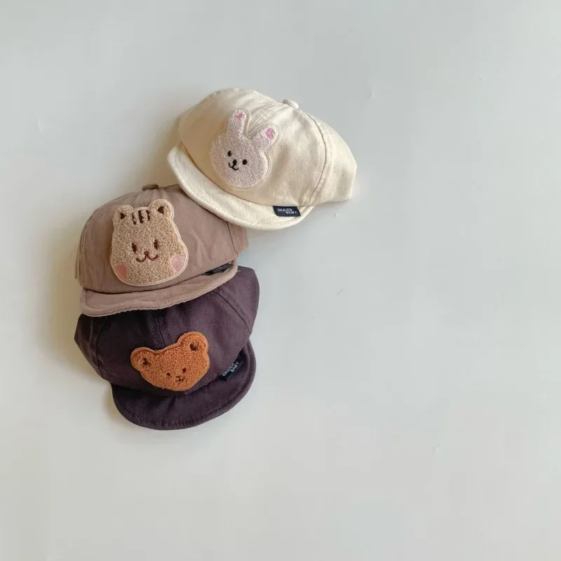 Gorra de béisbol con bonito dibujo de oso y conejo para niños, gorra de pico dulce para niños, niños y niñas, gorra parasol de viaje para primavera y verano - imagen 3