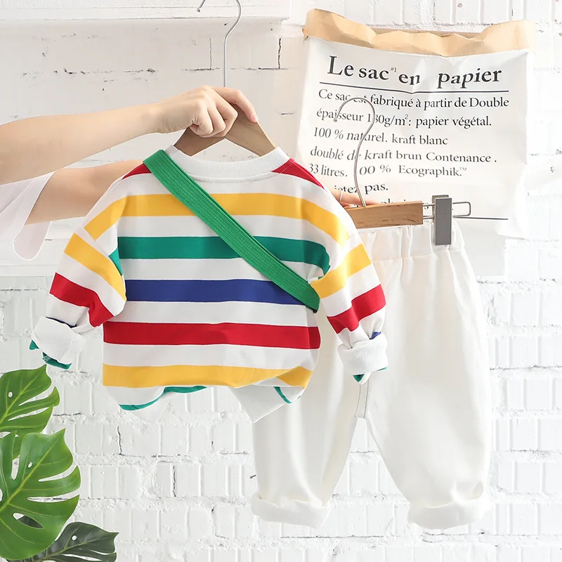 Conjunto bebé rayas: camiseta manga larga y pantalones primavera-otoño - imagen 5