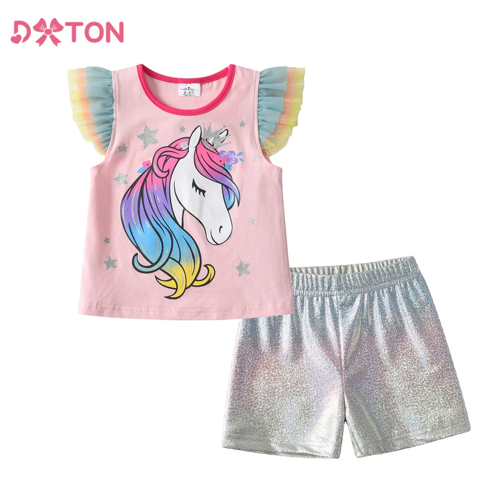 DXTON conjunto de verano para niños con camisetas de manga corta - imagen 3