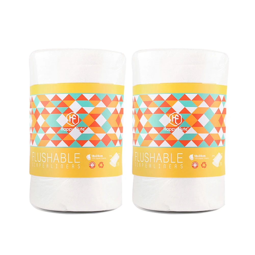 Happyflute Juego de 2 rollos 100% biodegradable y transpirable Forros para pañales fibra bambú tela