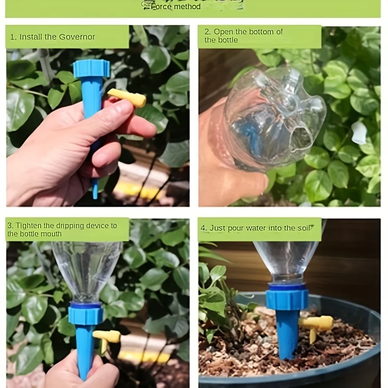 Sistema de riego automático para plantas de vacaciones, goteros automáticos con sistema de agua ajustable, 10 piezas - imagen 5