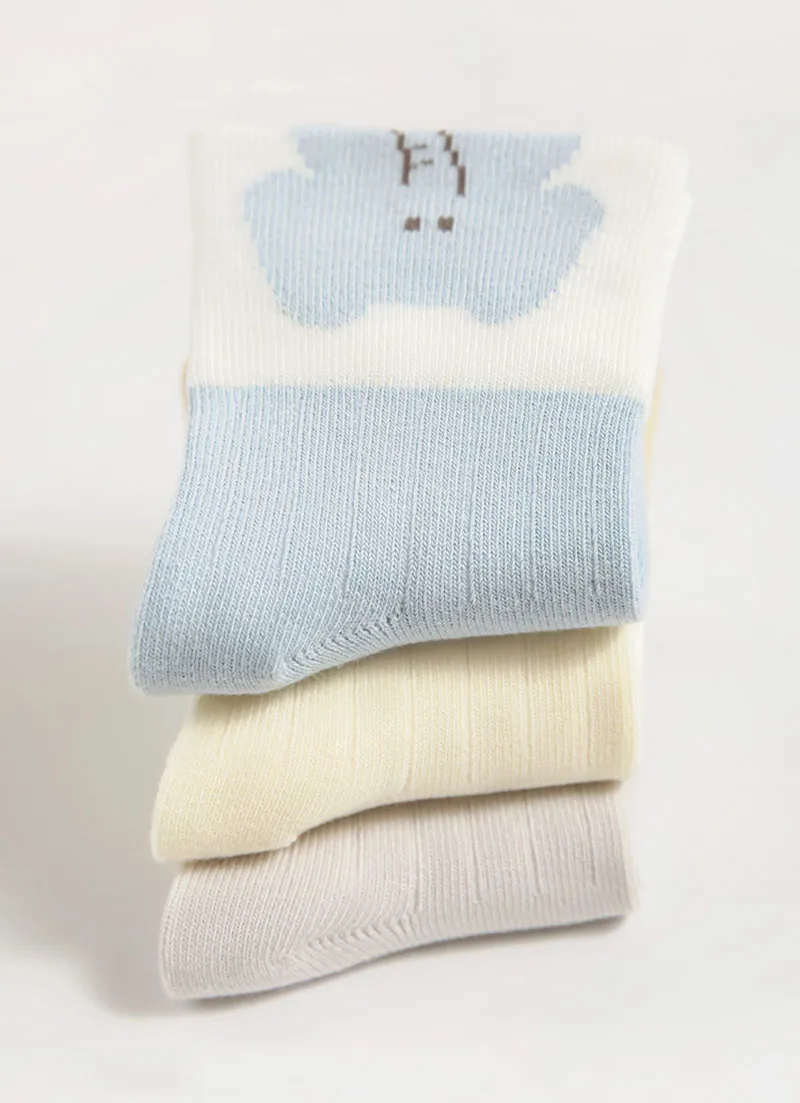 3 pares de calcetines hasta la rodilla de primavera para bebés de 0 a 3T, calcetines de tubo con estampado de animales de dibujos animados para niños pequeños, calcetines de bloque de Color para niñas - imagen 2
