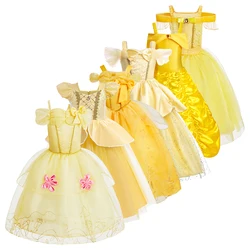 Vestido de princesa infantil cosplay para niña – Estilo baile Carnaval en capas