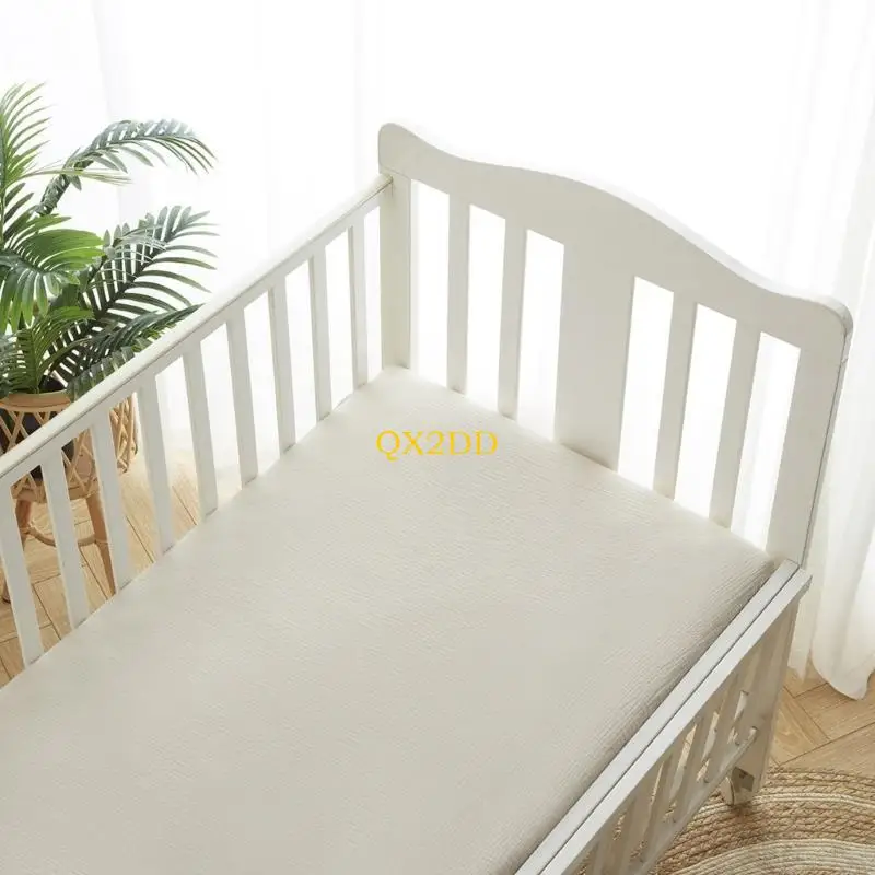 QX2D Sábanas Colchón Cuna Cuna Sábana Ajustable Funda algodón Colcha - imagen 4