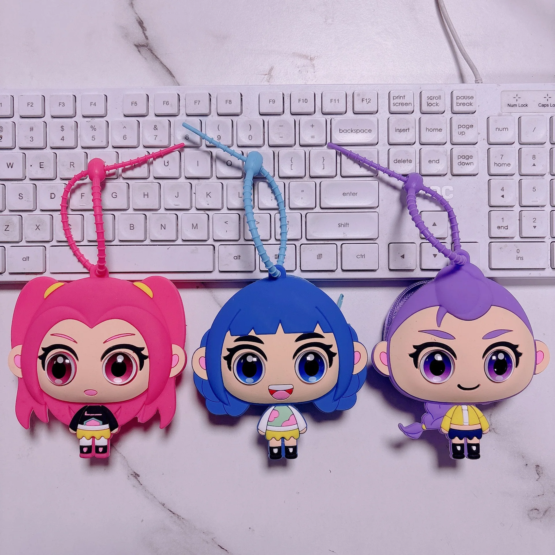 Monedero Kpop Demon Hunters para niños, bolsas de dinero de Anime, Mini bolsa de mano, bolso portátil, colgante, regalo de Navidad - imagen 4