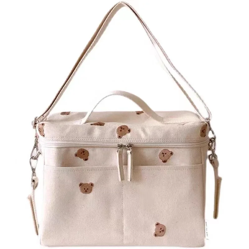 Bolsa de mamá impermeable, bolsa enfriadora de alimentación de bebé al aire libre, bolsa de aislamiento térmico, cochecito, bolsa de pañales para cochecito, bolsa de pañales - imagen 4