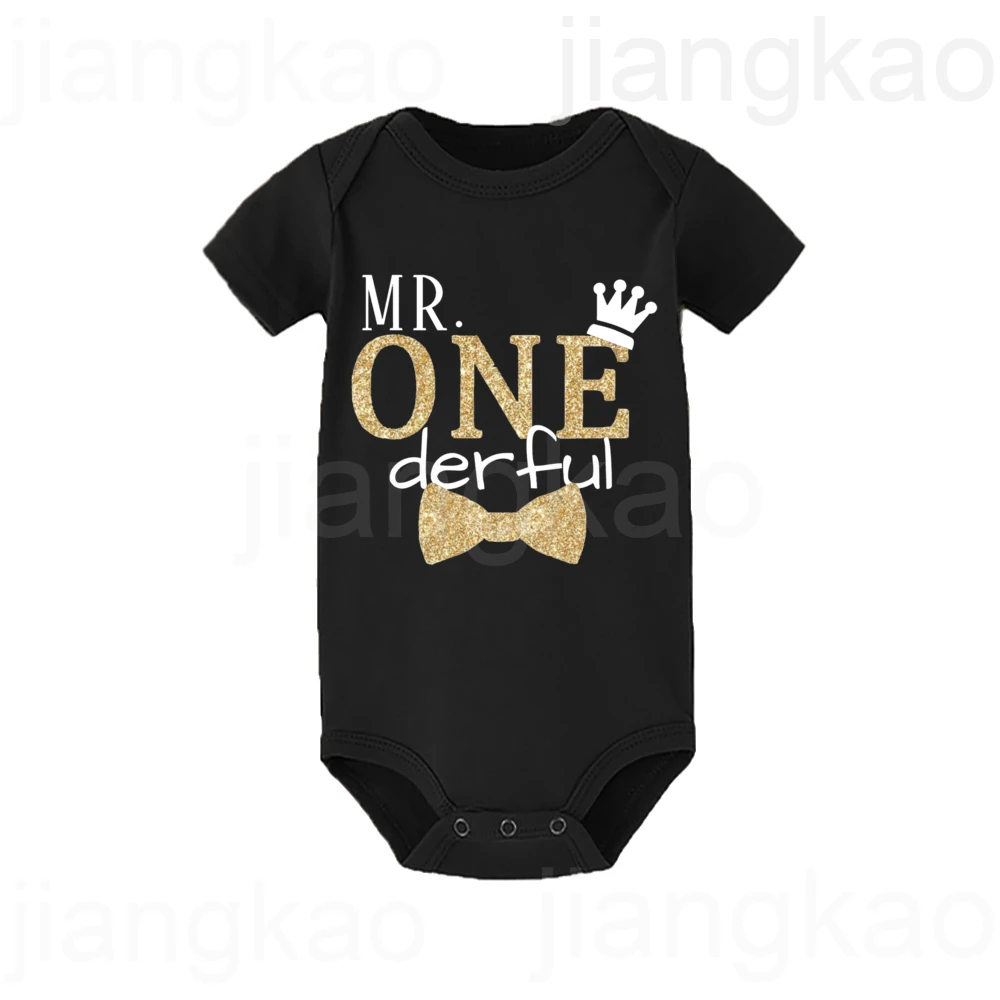 Mameluco para bebé con estampado Derful de Mr. One, traje para fiesta de cumpleaños para niños, mono de manga corta para recién nacidos, ropa para niños pequeños, regalo de ducha infantil - imagen 3