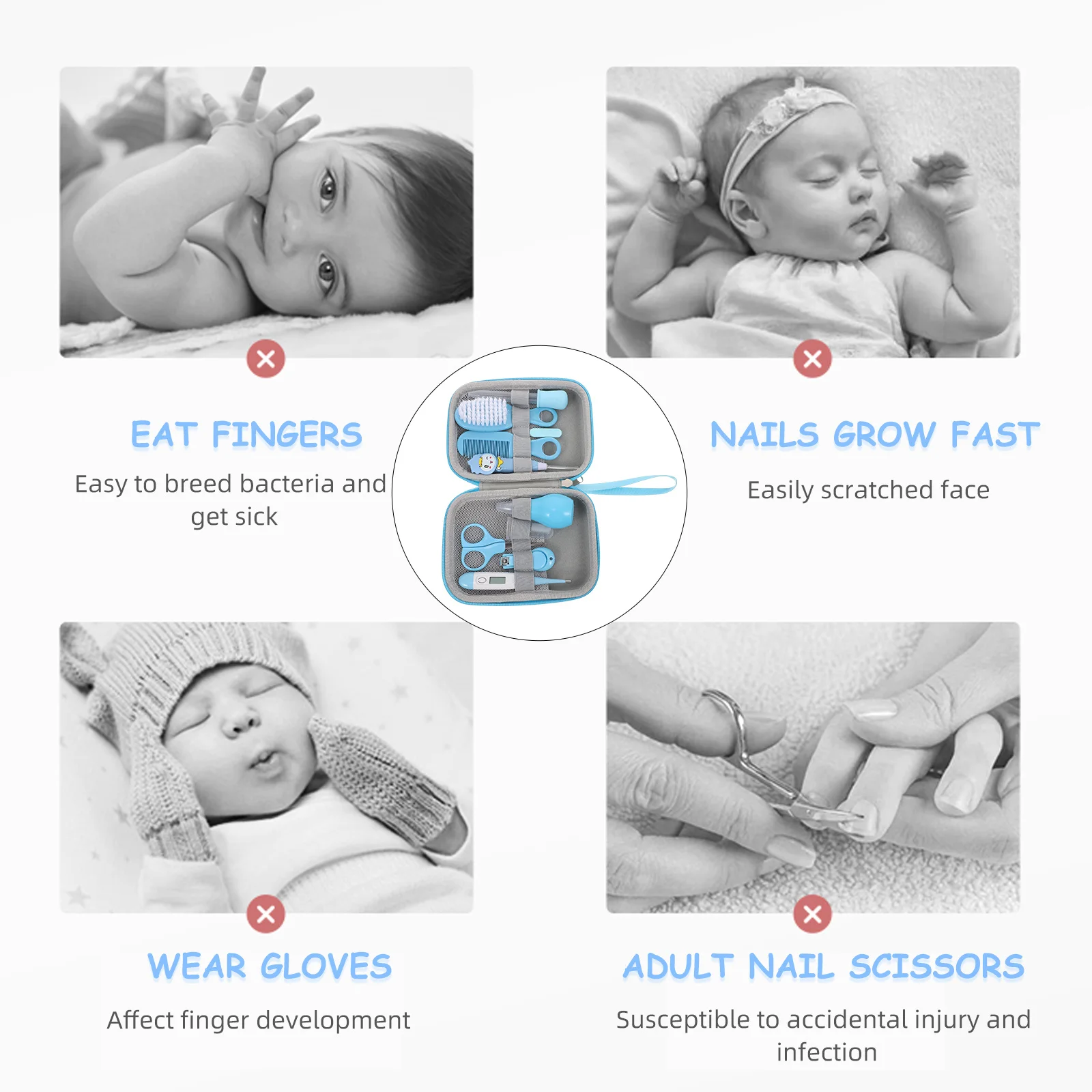 1 Juego de herramientas de pulido de uñas seguras para bebés, recortadores de uñas infantiles, juego de manicura y pedicura para bebés, Material duradero de alta calidad