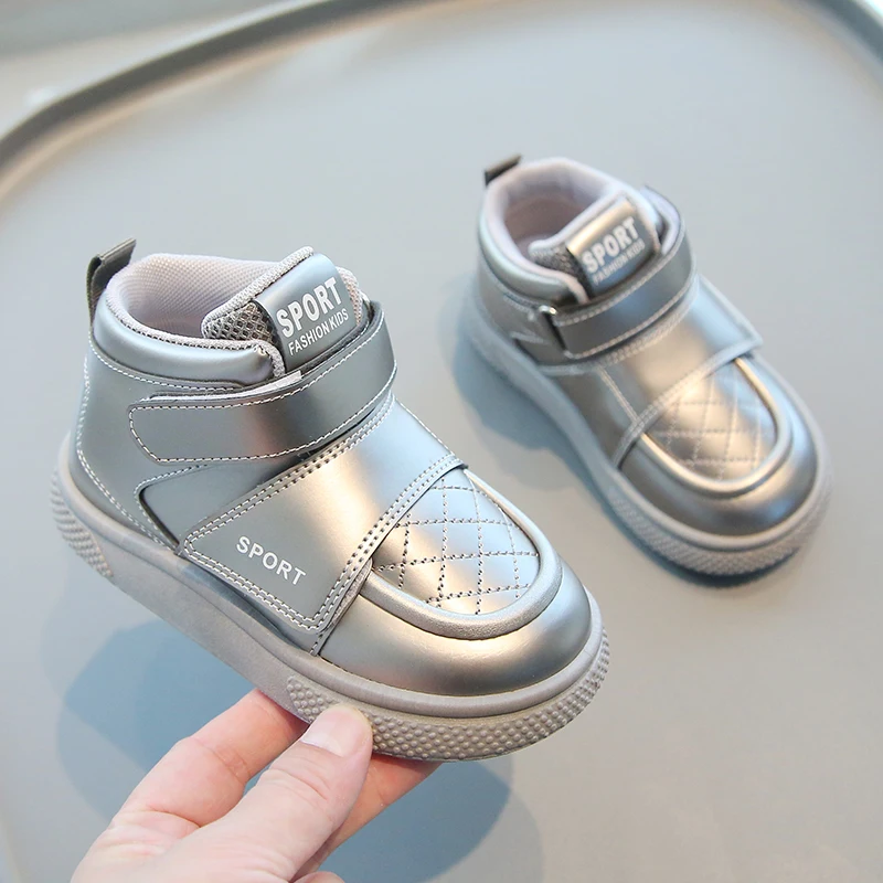 Botas para bebés y niños, zapatos informales para niños pequeños, zapatillas de deporte para exteriores, zapatos antideslizantes de suela blanda para otoño e invierno - imagen 5